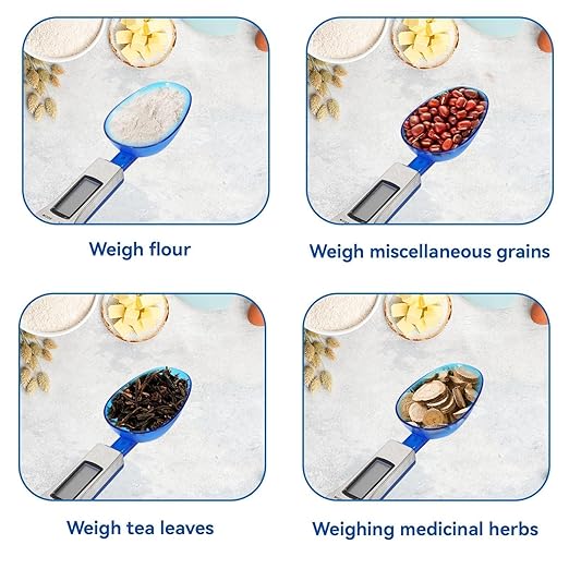 HERCHR Electronic Digital Spoon 500/0.1g Kitchen Scales Measuring Tool Food Scale Spoon Electronic Measuring Spoons Weight Scale Portable Spoon with Scale for Milk, Tea, Flour, Spices