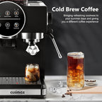 CUSIMAX Espresso Machine with Grinder, 20 Bar Professional Expresso Coffee Machines with Milk Frother Steam Wand, Espresso Maker with 60oz Removable Water Tank, Cappuccino & Latte Machine for Home