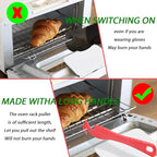 Oven Rack Push Pull Tool 2-Pack (11 Inch) - Longer Handle Suitable for Toaster Oven, air Fryer, Toaster