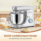 Dough Mixer 8.45 QT Electric Mixer - 660W 6 Speed Large Capacity Kitchen Stand Mixer with Whisk Dough Hook Mixing Beater Household Food Mixer for Baking Cakes Cookie Bread Salad
