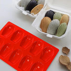 Madeleine Pans for Baking, Regular Size 10-Cavity Shell Shape Madeleine Mold Cake Pans, 3Pcs Silicone Madeleine Chocolate Cookies Trays for Baking(Regular(10-Cavity))