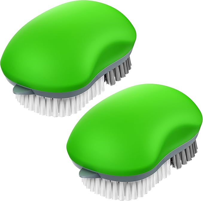 MR.SIGA Fruit and Vegetable Cleaning Brush with Non Slip Comfortable Grip, Pack of 2, Green