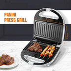 Aigostar Sandwich Maker Panini Press Grill, 3 in 1 Waffle Maker with Removable Non-stick Plates, Electric Grilled Cheese Maker, Portable Cool Touch Handle, Led Indicator Lights & Easy to Clean, 750W