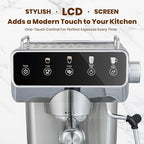 Expresso Coffee Machines with Touchscreen 20 Bar Professional Espresso Maker with Milk Frother & Hot Water, Stainless Steel Coffee Maker for Latte Americano, Cappuccino Machine for Home Office
