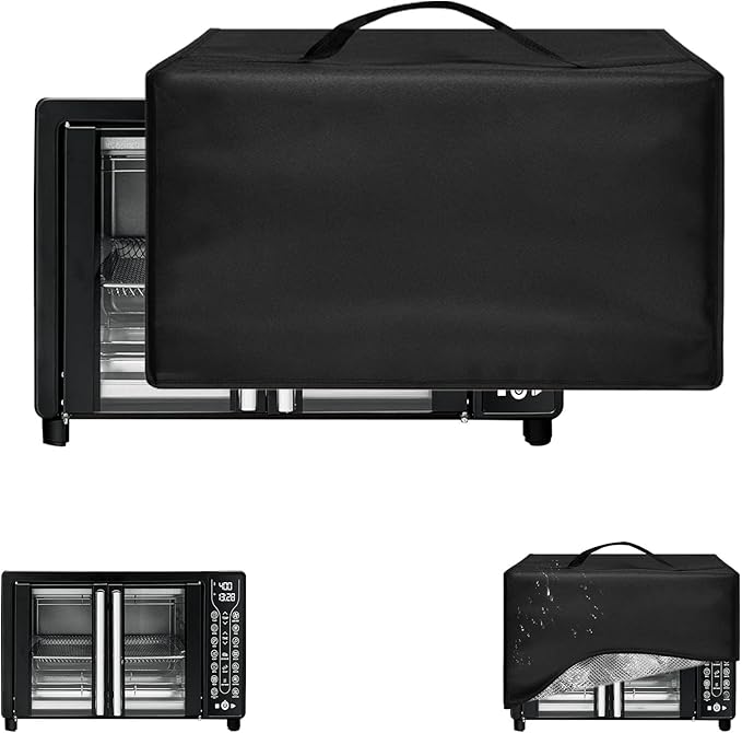 Air Fryer Cover Dust Cover for Gourmia French Door Air Fryer 25 Qt GTF7655, 17×13.8×11.4 in, 600D Heat-Resistant Nylon w/Aluminum Foil, Waterproof air fryer oven Cover for Convection Oven