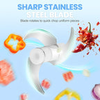 Electric Garlic Chopper, Mini Portable Veggie Chopper, 250ML Garlic Grinder Masher Onion Grinder, Blender to Vegetable, Wireless Food Processor for Ginger, Chili, Fruit, Meat, etc