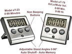 Elegant Digital Kitchen Timer - Stainless Steel Model eT-23, Super Strong Magnetic Back, Loud Alarm, Large Display, Auto Memory, Auto Shut-Off (12-Pack eT-23)
