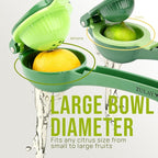 Zulay Kitchen Metal 2-in-1 Lemon Squeezer - Sturdy Max Extraction Hand Juicer Lemon Squeezer Gets Every Last Drop - Easy to Clean Manual Citrus Juicer - Easy-Use Lemon Juicer Squeezer - Green/Lime