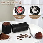 Detachable Manual Coffee Grinder with 25 Level Stainless Steel Conical Burr Portable Aluminum Coffee Bean Grinder Suitable for Moka Pot Espresso French Press Pour Over Maker Easy Cleaning with Brush