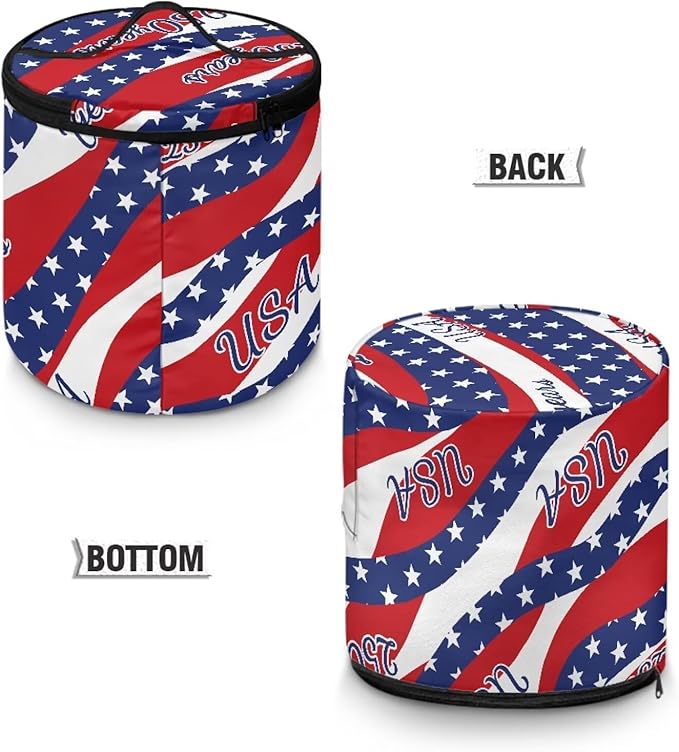 Stars and Stripes Pressure Cooker Dust Cover for America250 Zipper Clouse Slow Cooker Storage Bag Pressure Cooker Organizer Bag Insulated Carrier for 6 Qt Pressure Cooker