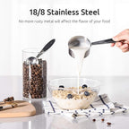 Measuring Cups : U-Taste 18/8 Stainless Steel Measuring Cups and Spoons Set of 10 Piece, Upgraded Thickness Handle(Black)