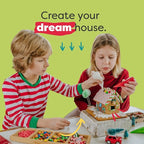 Baketivity Holiday Gingerbread House Kit And Kids Cookbook - Bake And Build Edible Gingerbread House - Kids Baking Set With Materials And Premeasured Ingredients
