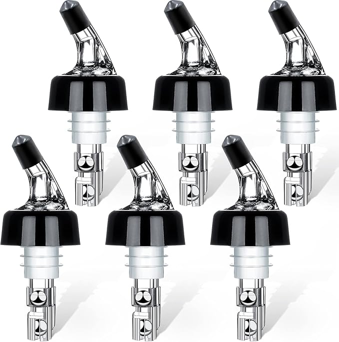 Liquor Bottle Pourers Set of 6 Wine Pourers 1oz Measured Liquor Pourers liquor Dispenser Bartender Pourer for Alcohol Tequila Cocktail Whiskey Home bar