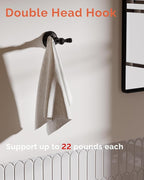 Towel Hook for Bathrooms 2 Pack, Stainless Steel Robe Coat Hook Wall Mount, Heavy Duty Towel Hanger for Kitchen, Bedroom or RV(Matte Black)