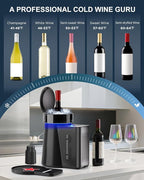 Newise Wine Chiller & Temperature Keeper for Standard 750ml Bottles, Electric Chiller Maintains Perfect Temp, Low-Noise, Christmas Gift Set for Wine Lovers