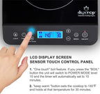 Duxtop Portable Induction Cooktop, Countertop Burner Induction Hot Plate with LCD Sensor Touch 1800 Watts, Black 9610LS BT-200DZ
