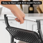 UVFAST Small Panini Press Grill Sandwich Maker, Electric 3 in 1 Panini Sandwich Maker Grill, Open 180 Degrees for grill indoor, Perfect for Grilling Steaks, Burger, Sandwich, Non-stick Pan, Black