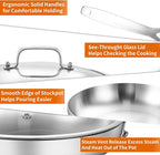 DELARLO Tri-ply Stainless Steel Frying Pan Set with Lid 10" 12" large Skillets Induction Chef's Pan,Pots and Pans Set Kitchen Cookware Set Dishwasher and Oven Safe