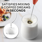Zulay Kitchen Powerful Milk Frother Wand With 4 AA Duracell Batteries - Ultra Fast Handheld Drink Mixer - Electric Whisk Foam Maker for Coffee, Lattes, Cappuccino, Matcha & Creamer - Black and Red