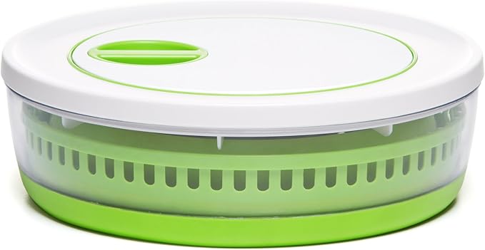 PrepWorks 4 Qt Collapsible Salad Spinner – Space-Saving, BPA-Free, Easy-to-Use for Quick Salad Washing & Drying, Dishwasher Safe