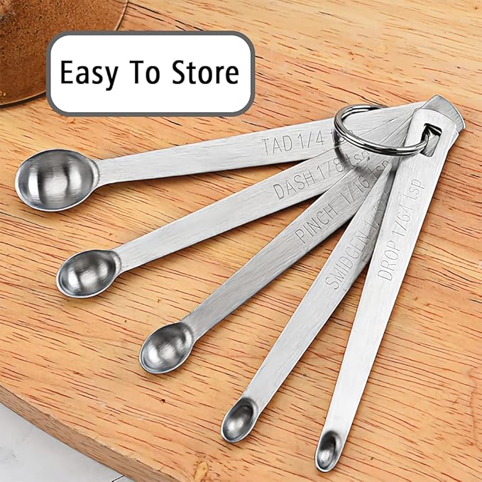 1PCS 1/5 Teaspoon(1/5tsp, 1ml) Single Tiny Measuring Spoon, Small Individual Stainless Steel Measure Spoons Only