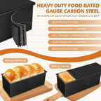 2.2lb Pullman Loaf Pan with Lid, Nonstick Carbon Steel Square Bread Pan for Baking Shokupan, Sandwich, Pain de Mie & Sourdough – Includes 6 Bonus Tools