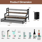Water Bottle Organizer for Full Stanley 40 oz Tumbler with Handle, 2 Tier Tumbler Organizer for 8 Cups, Kitchen Pantry Organizers and Storage for Owala Stanley Cup Accessories, Brown