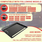 Genesis 300 Griddle Insert for Weber Genesis E310 S310 S320 E320 S330 EP320 EP310 EP330 CEP-310 Grill Parts, 7524 Carbon Steel Full-Size Flat Top Griddle Plate for Weber 7528 Grates