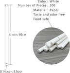 300 Count 4 INCH White Paper Lollipop Sticks,Cake Pop Sticks,Sucker Sticks for Cookies,Rainbow Candy,Chocolate,Cake Topper(Dia 3.5mm)