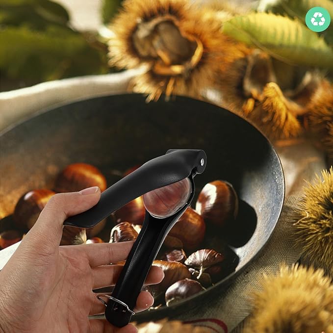 Handheld Chestnut Clip Nutcracker Black Abs Chestnut Opener Walnut Peeling Tool Kitchen Specialty Gadget for Home Use
