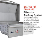Blaze LTE+ 30-Inch Propane Gas Griddle with Lift-Assist Hood | Dual 15,000 BTU Burners | 8mm Reinforced Griddle Surface | Front Grease Management | Stainless Steel Construction BLZ-GRIDDLE-LTE3-LP