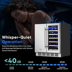 30" Stainless Steel Wine & Beverage Refrigerator - Dual Zone, Built-in/Freestanding with Upgraded Cooling - 30 Bottles & 110 Cans Capacity
