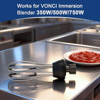 VONCI 10inch Detachable Whisk Attachment. 350W, 500W & 750W Commercial Immersion Blender Compatible.