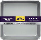 Wilton 8 x 8 Inch Square Cake Pan, Even Heating Aluminum Bakeware, Made Without PFAS, Packaging May Vary