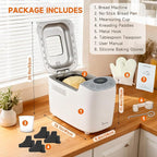 Davivy Bread Maker Machine with 2 Dough Kneading Paddles,15-in-1 Automatic Large Capacity Bread Machine Nonstick Bowl For Bread, Jam& Yogurt, 3 Loaf Sizes and 3 Crust Settings