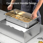 TANGME Commercial Deep Fryer, 3400w Electric Countertop Fryer with 3 Baskets, 22L/23.25Qt 1mm Thickened Stainless Steel Oil Fryer with Temperature Limiter for Restaurant, UL Certified