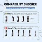 60L CO2 Cylinder for SodaStream, CO2 Canister Threaded Cylinders Compatible w/All Threaded 'Screw-In' Soda Makers, FIZZ, ONE TOUCH, JET, etc. - Set of 2