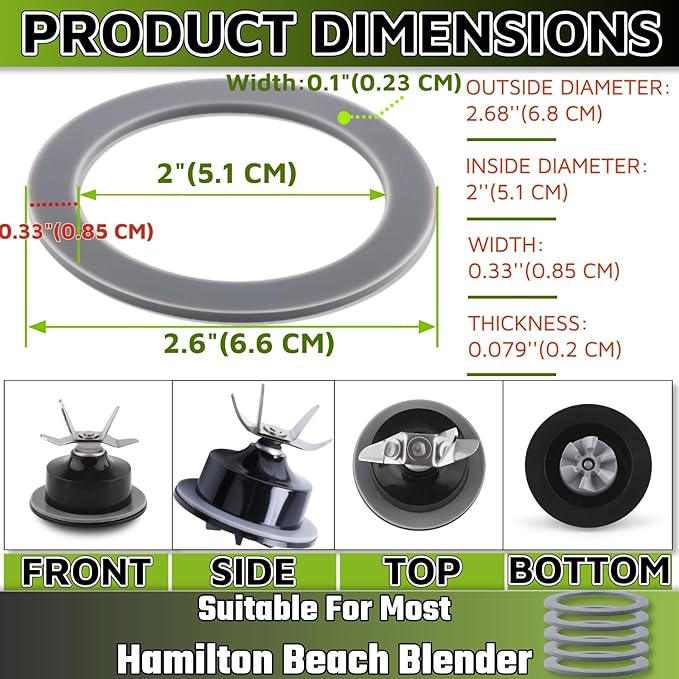 Blender O-Ring Gasket Seal 5 PCS，for Hamilton Beach Blender Parts Hamilton Beach Replacement Parts Hamilton Beach Food Processor Parts Hamilton Beach Blender Replacement Parts