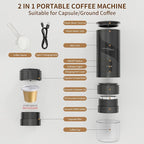 Magnavox HOME Portable Espresso Coffee Maker (Grounds or Pods) with Fast Brew Technology & Single Touch Control, Ideal for Offices or Travel