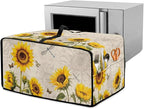 Sunflower Butterfly Dragonfly Print Toaster Oven Dust-proof Cover, Fingerprint Prevention & Greasy Protection Washable Universal Small Appliance Covers (Small-14.5 * 18.46 * 9 inches)