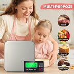 Mik-Nana Food Scale, 22lb Digital Kitchen Scale with 7 Units LCD Display & Tare Function, Stainless Steel Weight Grams and Ounces for Baking, Cooking and Meal Prep (Batteries Included)