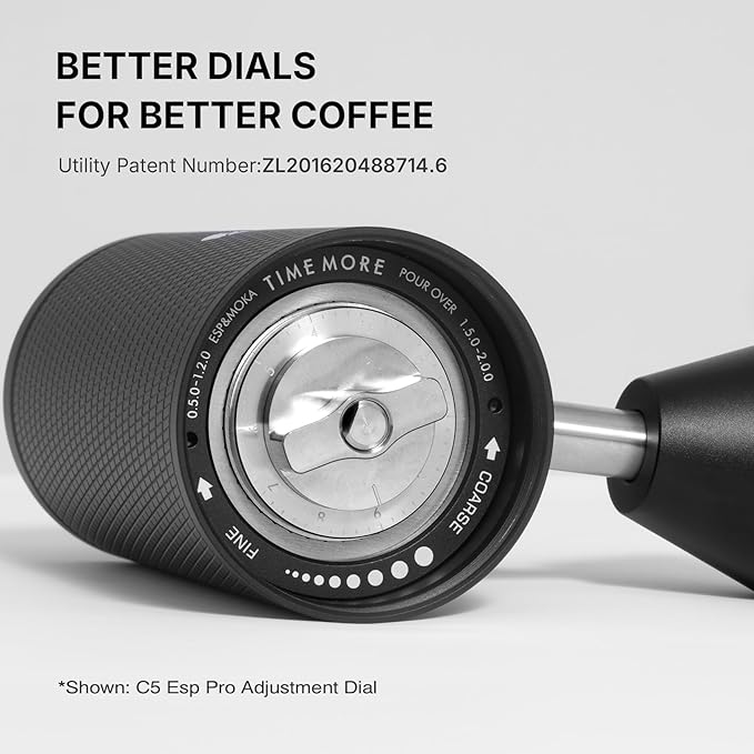 TIMEMORE C5 ESP Pro Manual Coffee Grinder with S2C-042-III Conical Burr, 0.015mm Precision Adjustment, All-Metal Portable Hand Coffee Mill for Espresso/French Press/Pour Over - Black