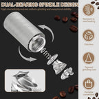 Non-Detachable Manual Coffee Grinder with 25 Level Stainless Steel Conical Burr Portable Aluminum Coffee Bean Grinder Gift Set Suitable for Moka Pot Espresso Pour Over Easy Cleaning with Brush