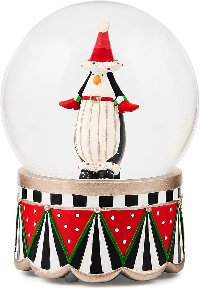 MACKENZIE-CHILDS Patience Brewster Penguin Snow Globe, Christmas Penguin Decor