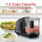 Liebe&Lecker Mini Food Processor,1.5 Cup Mini Chopper for Cutting Vegetable, Garlic,Onion and Meat