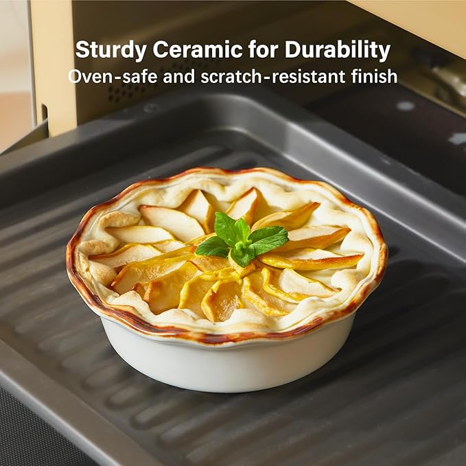 Versatile Au Gratin Baking Dish & Small Pie Pans Set – Perfect for Oven-to-Table Cooking | Ideal for Au Gratin, Pot Pies, Tarts & More | Sturdy Ceramic for Even Heating | Easy-to-Clean Non-Stick Surf