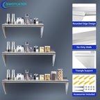2 Pack Stainless Steel Shelf 12"x36" 280LB, Commercial Wall Mounted Metal Shelving for Home Kitchen, Restaurant
