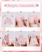 Liobelon 24 Pieces Floral Tea Party Favors Boxes Centerpiece Table Decoration Teapot Favor Boxes Tea Party Treat Gift Boxes Goodie Treat Bags Candy Boxes for Wedding Baby Shower Tea Party Decorations