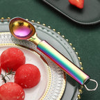 Rainbow Ice Cream Scoop, Berglander Stainless Steel Cookie Scoop Melon Baller Scooper Cones With Titanium Colorful Plating, Specialty Tools and Gadgets, Ice Cream Spoon Food Scoop Dishwasher Safe
