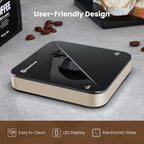 Maestri House Mini Coffee Scale with Timer, USB-C Rechargeable Espresso Scale, 2kg/0.1g Accurate Scale for Espresso and Pour-Over Coffee, Portable Digital Kitchen Scale with Auto Timer (Black & Gold)